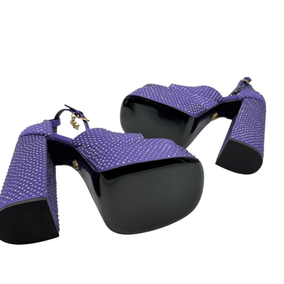 Versace Purple Medusa Aevitas rhinestone Platform Sandals EU 37 - Picture 10 of 14